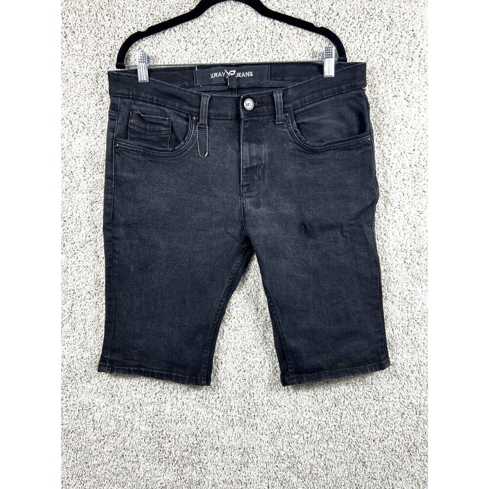 XRAY Jeans Men’s Black Denim Shorts Size 34 Slim Fit Stretch Casual Streetwear